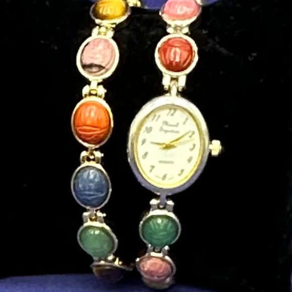 VTG Marcel Drucker Signature Scarab Quartz Watch w/ Matching Bracelet. main image 2